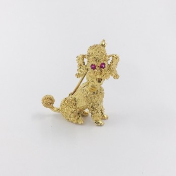 Broche forma de perro en oro 18kt 2