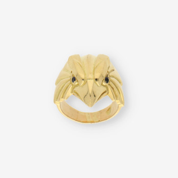 Anillo cabeza aguila oro 2