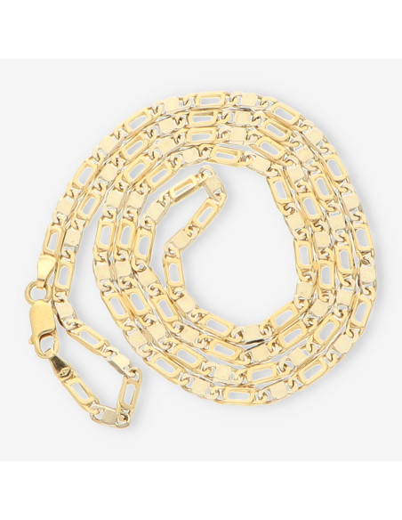 Cadena plana oro blanco y amarillo