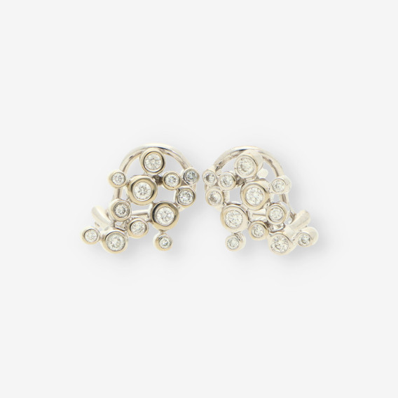 Pendientes oro bl. y brillantes