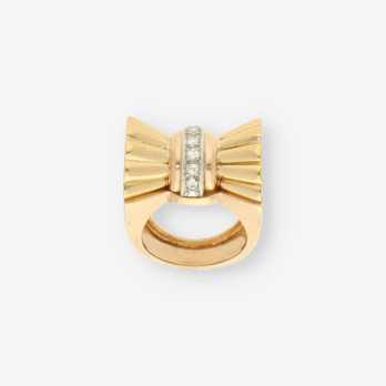 Anillo Vintage oro y diamantes 2