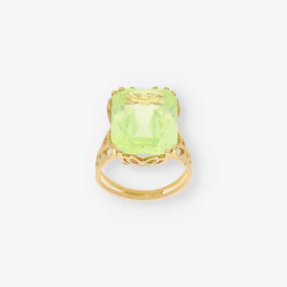 Anillo oro piedra verde