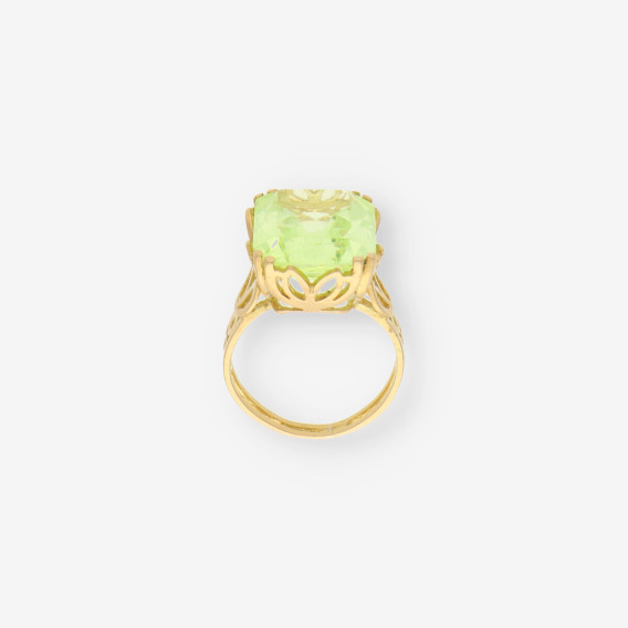 Anillo oro piedra verde