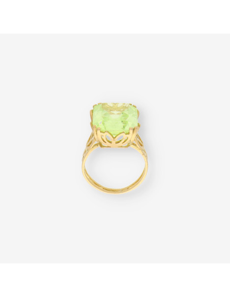 Anillo oro piedra verde