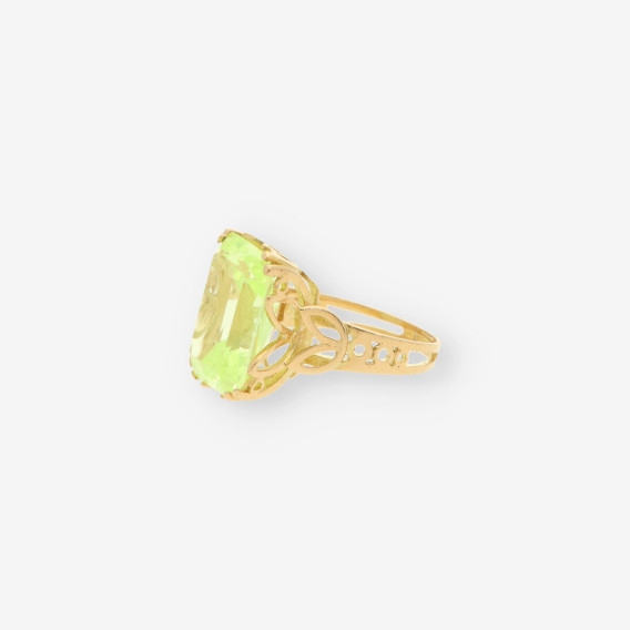 Anillo oro piedra verde