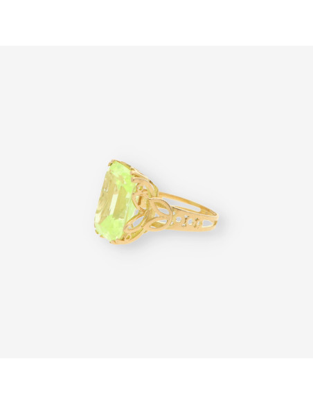 Anillo oro piedra verde