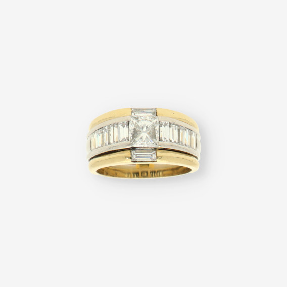 Anillo oro bl./ama br. talla esmeralda
