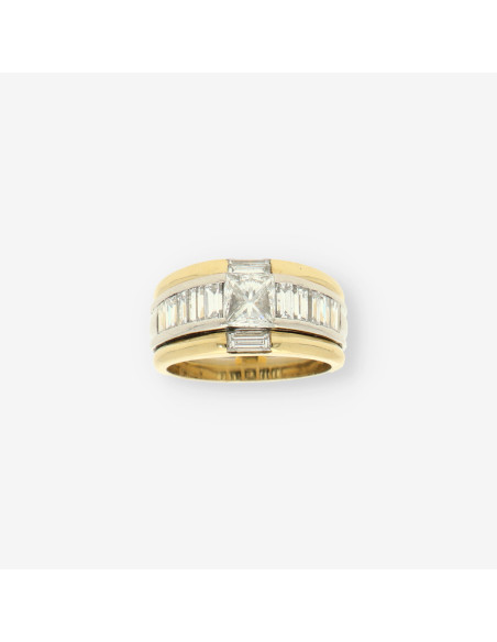 Anillo oro bl./ama br. talla esmeralda
