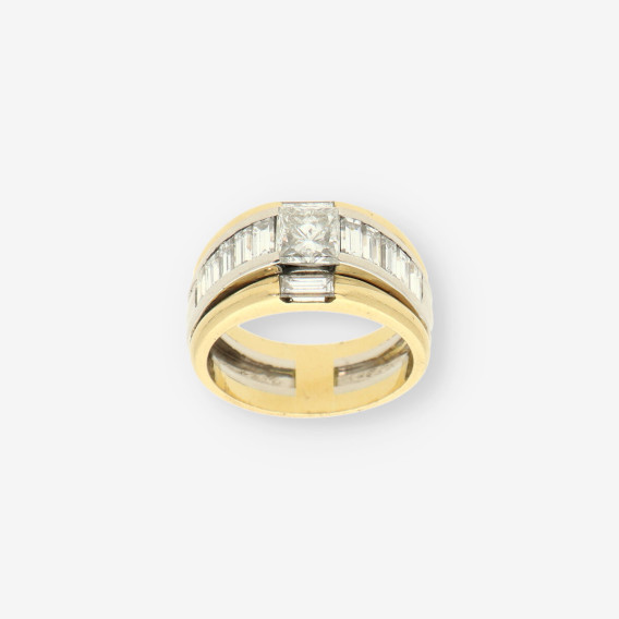 Anillo oro bl./ama br. talla esmeralda