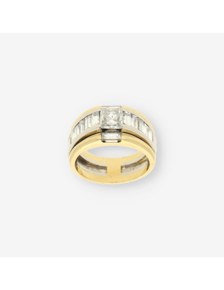 Anillo oro bl./ama br. talla esmeralda