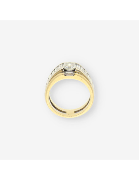 Anillo oro bl./ama br. talla esmeralda