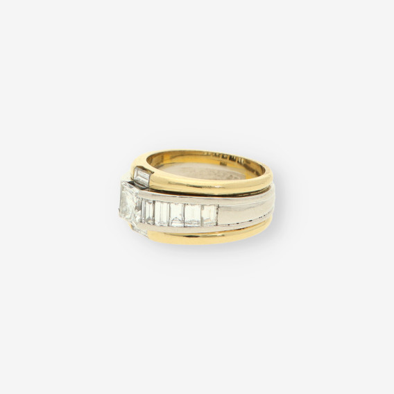 Anillo oro bl./ama br. talla esmeralda