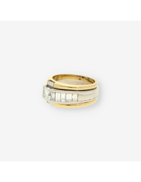 Anillo oro bl./ama br. talla esmeralda