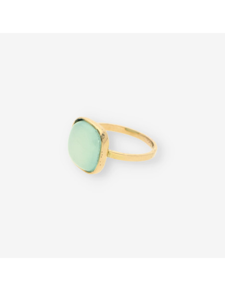 Anillo oro piedra verdosa