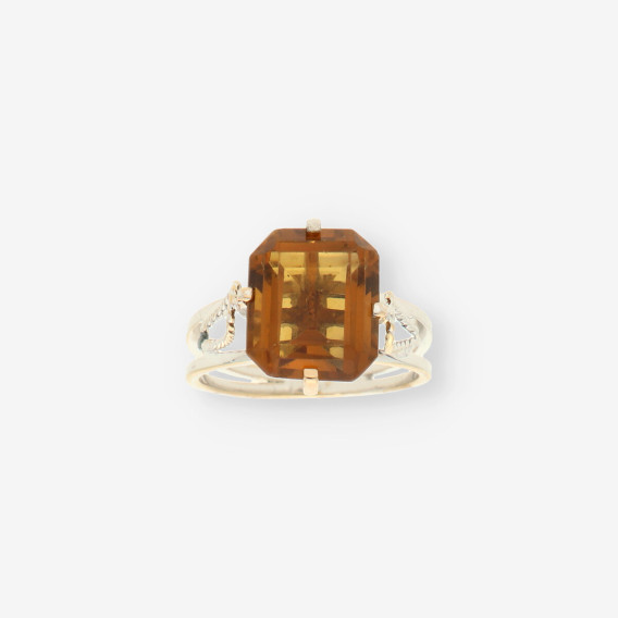 Anillo oro bl. p. marron