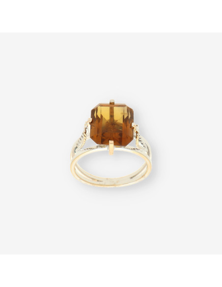 Anillo oro bl. p. marron