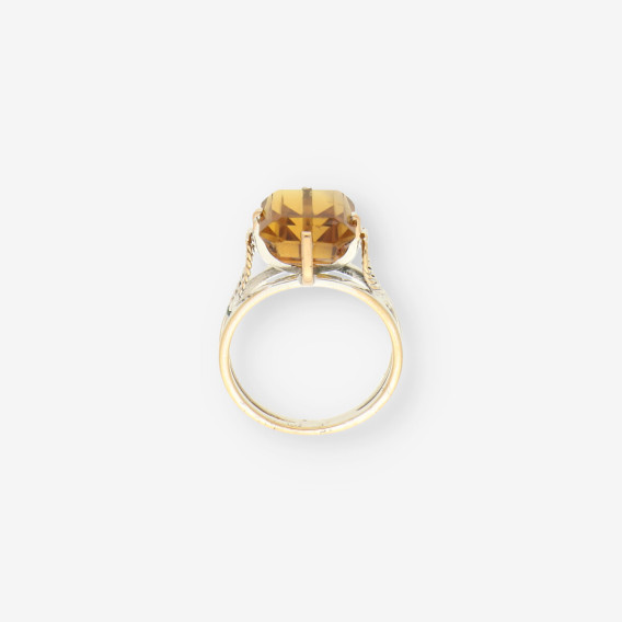 Anillo oro bl. p. marron