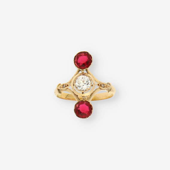 Anillo Vintage oro y granates