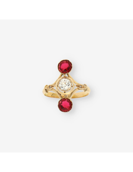 Anillo Vintage oro y granates