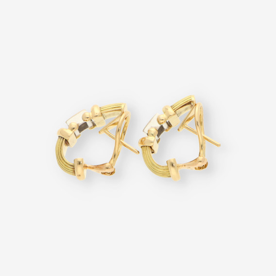 Pendientes oro bl/ama y brillantes