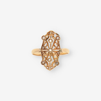Anillo vintage oro y diamante