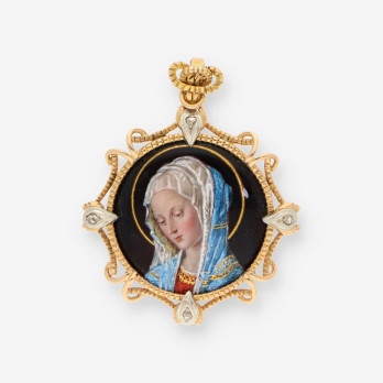 Medalla esmalte oro y brillantes