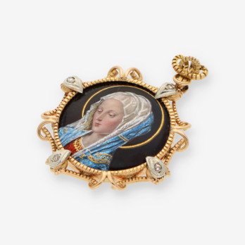 Medalla esmalte oro y brillantes 2