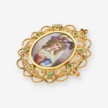 Medalla oro, esmalte y perlas 2