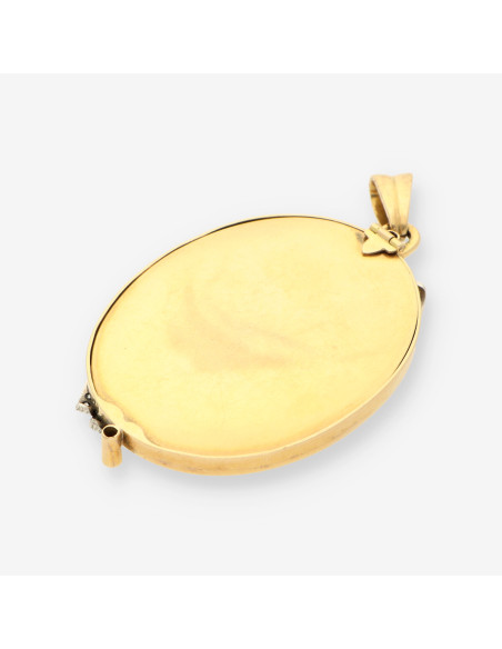 Colgante oro esmalte y bri