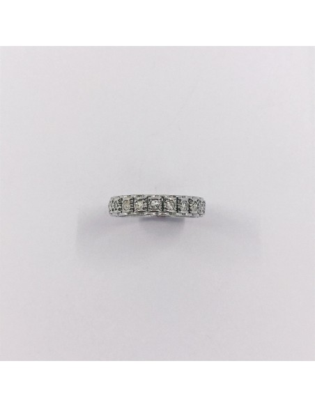 Anillo vintage en oro blanco 18kt con brillantes