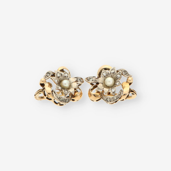 Pendientes vintage oro y perla