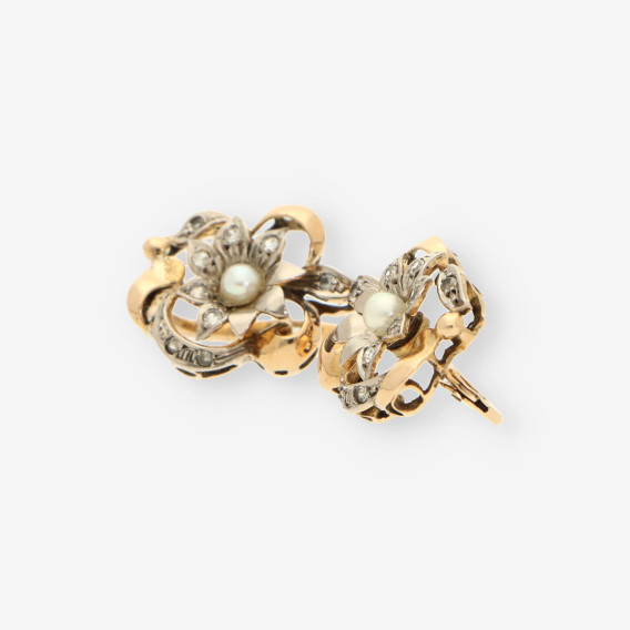 Pendientes vintage oro y perla