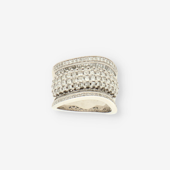 Anillo oro blanco y brillantes