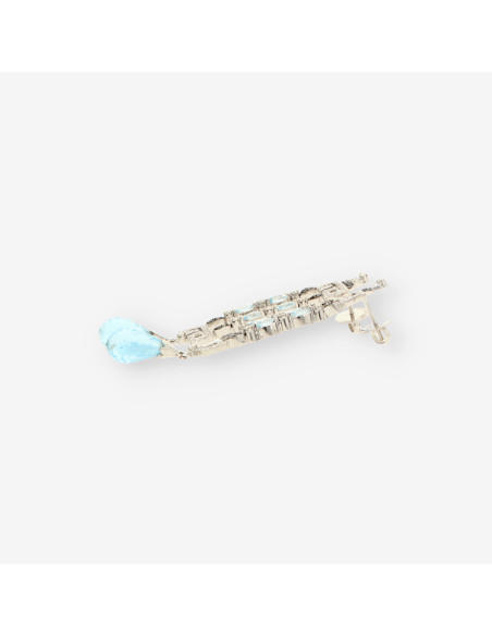 Pendientes oro bl. p.azul p. negra y bri