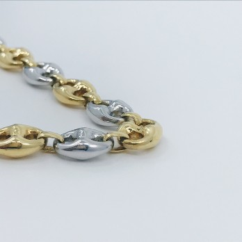 Cadena de calabrotes en oro bicolor 18kt 2