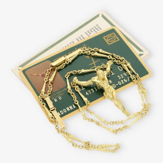 Collar con el Cristo de DalÃ­ en oro 18kt  con documento