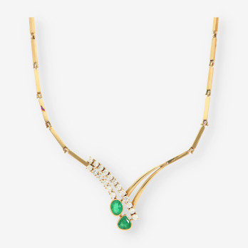 Gargantilla oro esmeralda y brillantes