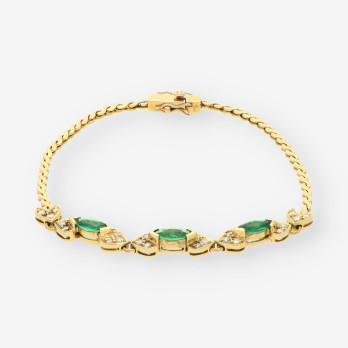 Pulsera Esmeralda oro y brillantes