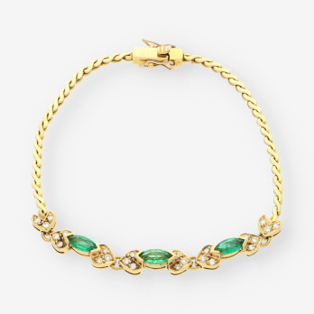 Pulsera Esmeralda oro y brillantes 2