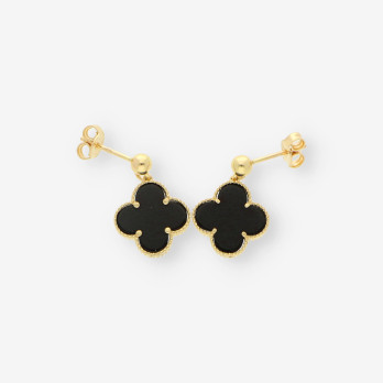 Pendientes oro y p. negra