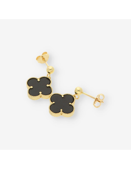 Pendientes oro y p. negra