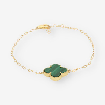 Pulsera oro y colgantes p. verde