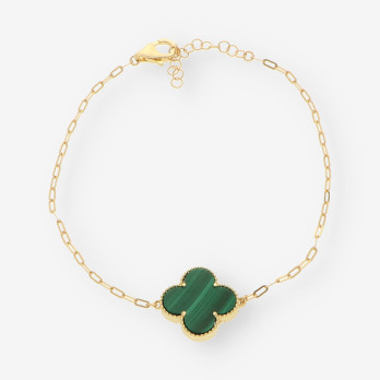 Pulsera oro y colgantes p. verde 2
