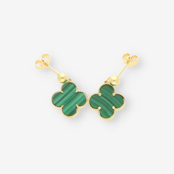Pendientes oro y p. verde