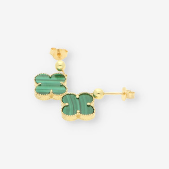 Pendientes oro y p. verde 2
