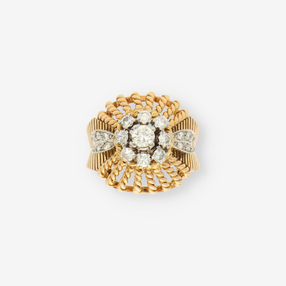 Anillo Vintage oro y brillantes