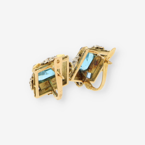 Pendientes Vintage oro p. azull