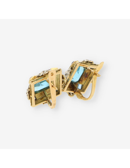 Pendientes Vintage oro p. azull