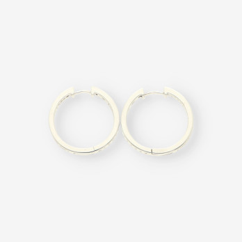Pendientes aro oro bl y brillantes
