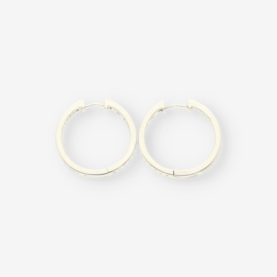 Pendientes aro oro bl y brillantes